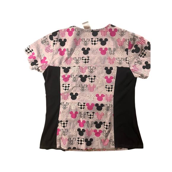 Disney Mickey Mouse Scrubs Set Scrub Top & Jacket Uniform- Small pink black - Picture 7 of 13
